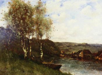 保羅 德西雷 特魯伊貝爾 FISHERMAN AT THE RIVER'S EDGE 保羅 德西雷 特魯伊貝爾 FISHERMAN AT THE RIVER'S EDGE